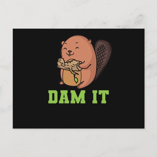Biber Dam It Postcard (Front)