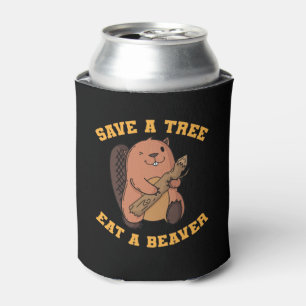 Biber Save a Tree Eat Beaver Can Cooler