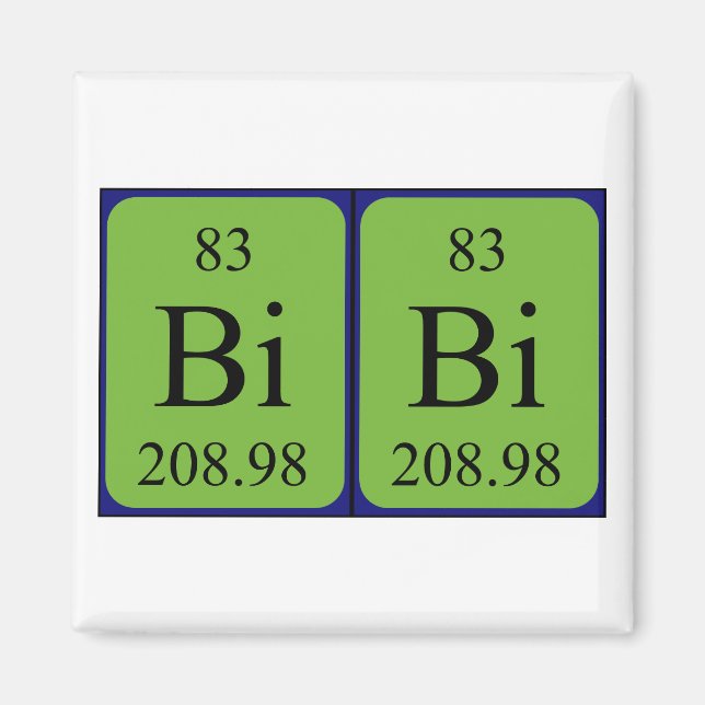 Bibi periodic table name magnet (Front)