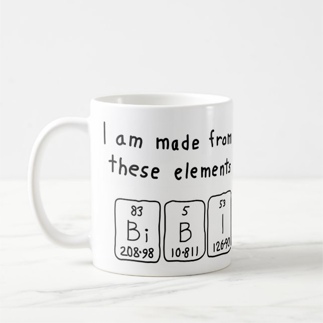 Bibi periodic table name mug (Left)