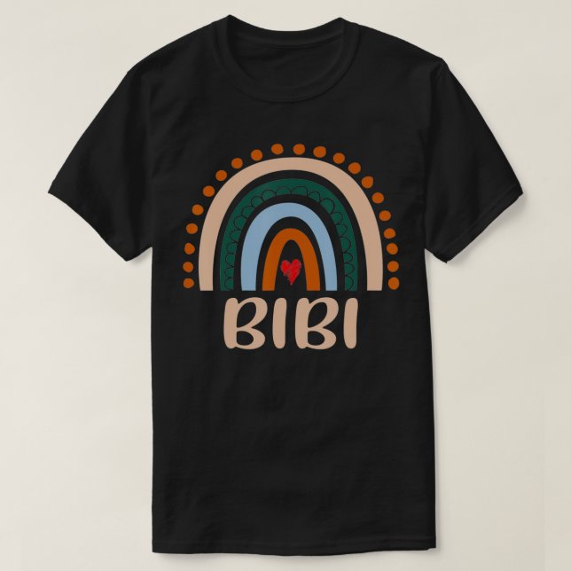 Bibi Rainbow Grandma Cute Mothers Day Funny Bibi  T-Shirt (Design Front)