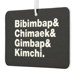 Bibimbap & Chimaek & Gimbap & Kimchi. Korean Foods Air Freshener