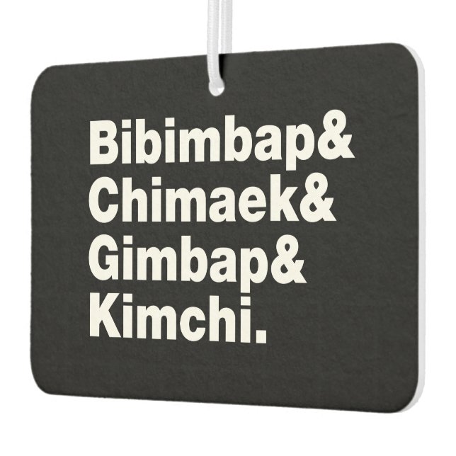 Bibimbap & Chimaek & Gimbap & Kimchi. Korean Foods Air Freshener (Left)