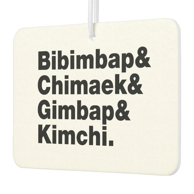 Bibimbap & Chimaek & Gimbap & Kimchi. Korean Foods Air Freshener (Left)