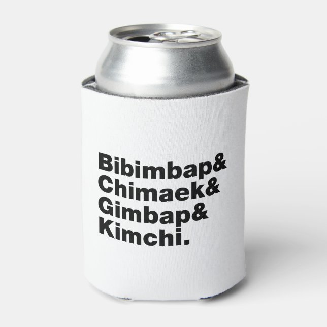 Bibimbap & Chimaek & Gimbap & Kimchi. Korean Foods Can Cooler (Can Front)