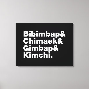 Bibimbap & Chimaek & Gimbap & Kimchi. Korean Foods Canvas Print