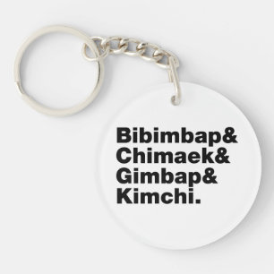 Bibimbap & Chimaek & Gimbap & Kimchi. Korean Foods Keychain