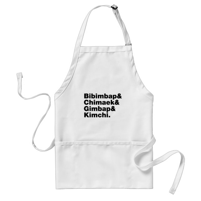Bibimbap & Chimaek & Gimbap & Kimchi. Korean Foods Standard Apron (Front)