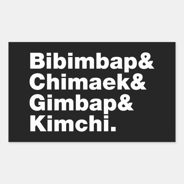 Bibimbap & Chimaek & Gimbap & Kimchi. Korean Foods Sticker (Front)