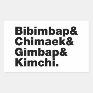 Bibimbap & Chimaek & Gimbap & Kimchi. Korean Foods Sticker