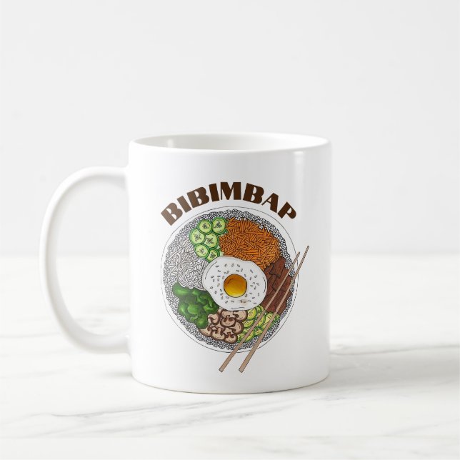 Bibimbap Korean Food Cooking Cuisine Rice Egg Dish Coffee Mug (Left)