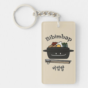 Bibimbap Korean rice bowl namul vegetables egg Keychain
