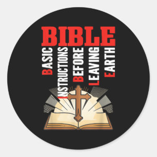 Bible Acronym - Basic Instructions Before Leaving  Classic Round Sticker