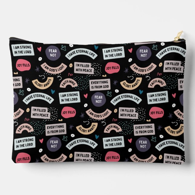 Bible Affirmations Large Accessory Pouch (Back)