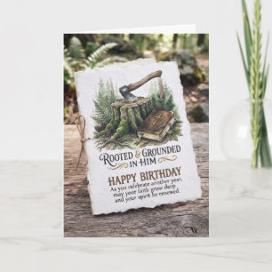 Bible and Axe Religious Birthday  Card