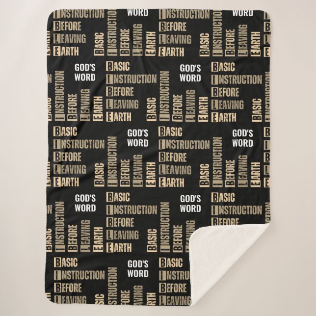 BIBLE Basic Instruction Before Leaving Earth  Sherpa Blanket (Front)