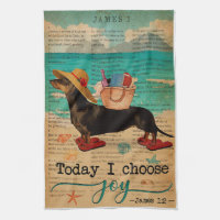 Bible Beach Life Joy Dachshund Vertical