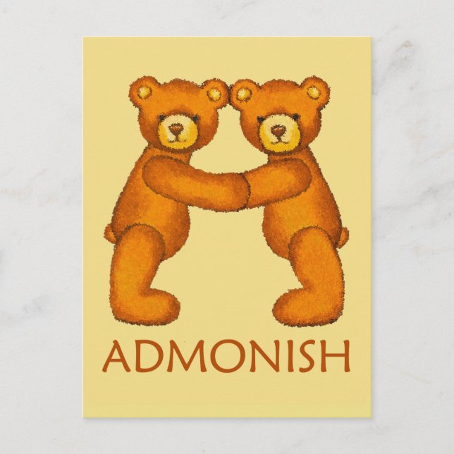 Bible Bears ~ Admonish Scripture Postcard (Front)