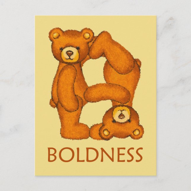 Bible Bears ~ Boldness Scripture Postcard (Front)