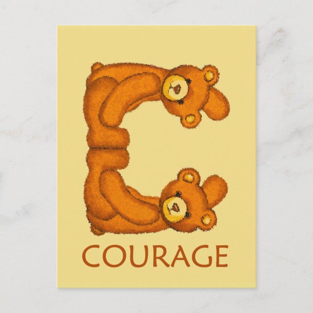 Bible Bears ~ Courage Scripture Postcard (Front)