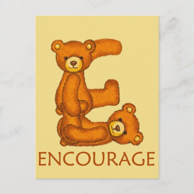 Bible Bears ~ Encourage Scripture Postcard (Front)
