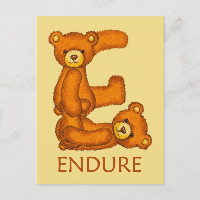 Bible Bears ~ Endure Scripture Postcard (Front)