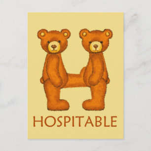 Bible Bears ~ Hospitable Scripture ~ Flashcard Postcard
