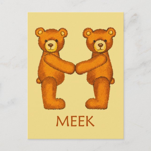 Bible Bears ~ Meek Scripture Postcard (Front)