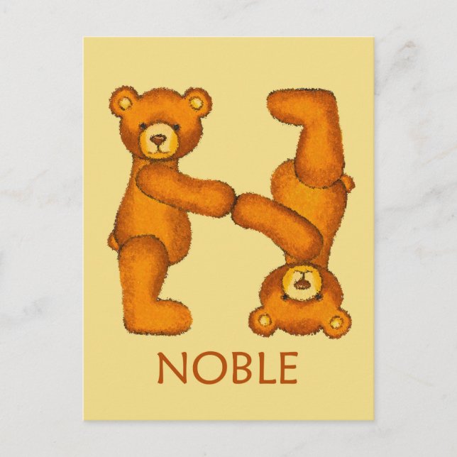 Bible Bears ~ Noble Scripture Postcard (Front)