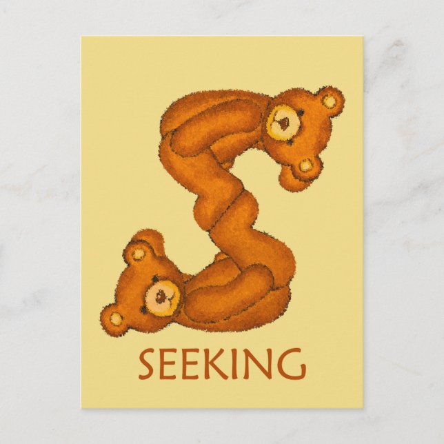 Bible Bears ~ Seeking Scripture 2 ~ Flashcard Postcard (Front)