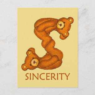 Bible Bears ~ Sincerity Scripture ~ Flashcard Postcard