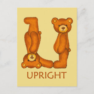 Bible Bears ~ Upright Scripture ~ Flashcard Postcard
