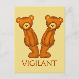 Bible Bears ~ Vigilant Scripture ~ Flashcard Postcard