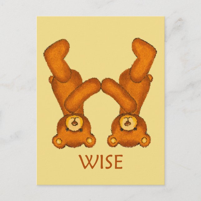 Bible Bears ~ Wise Scripture ~ Flashcard Postcard (Front)