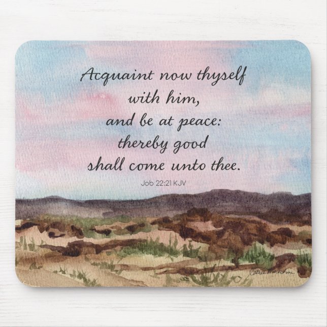 Bible Book of Job Scripture Desert Sunset Mouse Pad (Front)