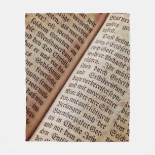 Bible book page writing texture fleece blanket