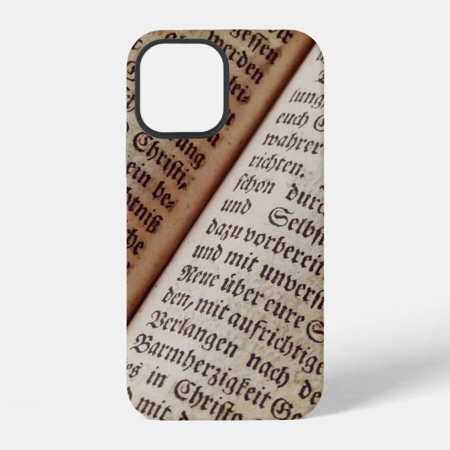 Bible book page writing texture iPhone case (Back)