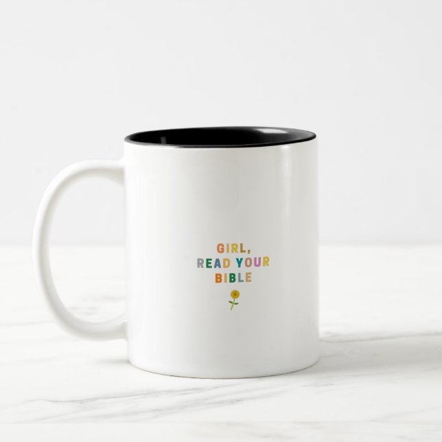 Bible | Colourful | Girl Read Your Bible Two-Tone Coffee Mug (Left)