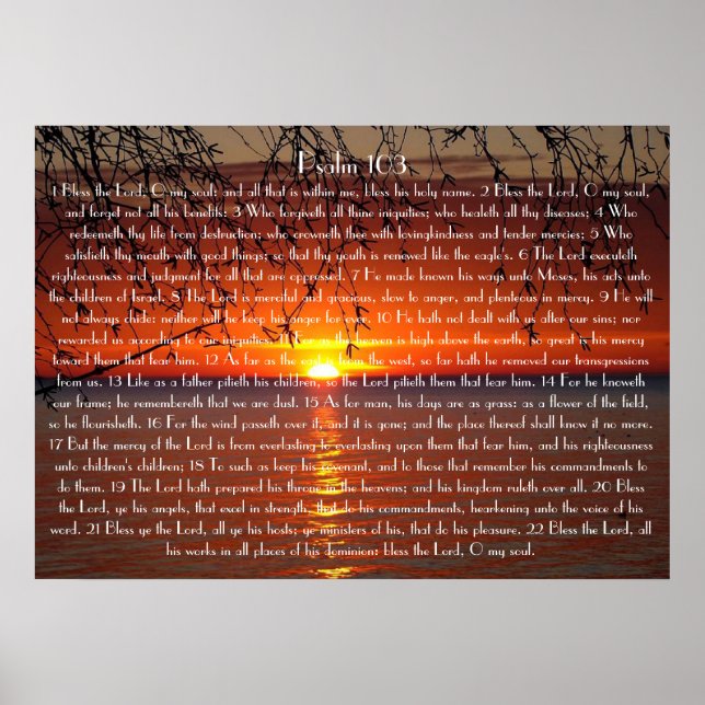Bible Dieu verset Psaume 103 Poster (Devant)