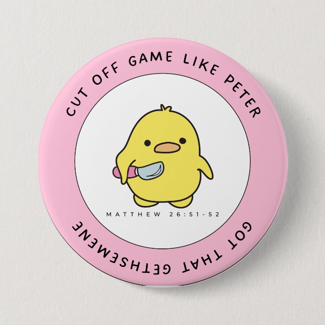 Bible Duckie 3 Inch Round Button (Front)