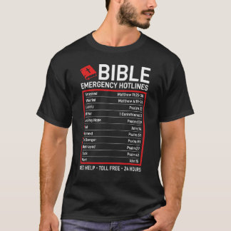 Bible Emergency Hotline Numbers  Cool Christian T-Shirt