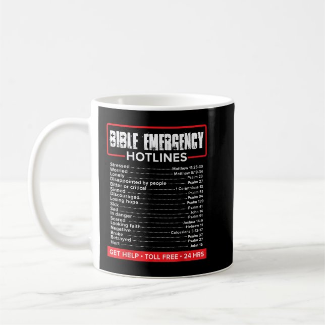 Bible Emergency Numbers Coffee Mug (Left)