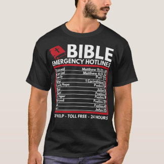 Bible Emergency Numbers Funny Christian Bible & J T-Shirt