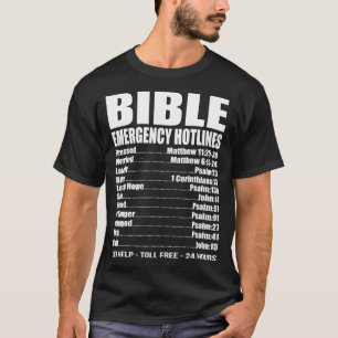 Bible Emergency Numbers Funny Hotline Christian T T-Shirt