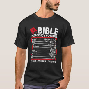 Bible Emergency Numbers Hotline Christian Faith W T-Shirt