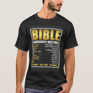 Bible Emergency Numbers Hotline Christian Inspira T-Shirt