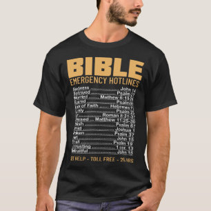 Bible Emergency Numbers Verse God Jesus Faith Chri T-Shirt