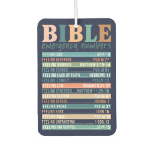 Bible Emergency Numbers Verses Air Freshener