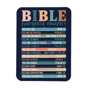 Bible Emergency Numbers Verses Magnet