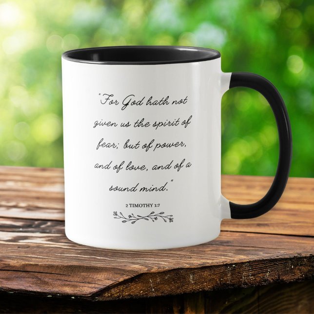 Bible Esprit sans peur Verse Mug Inspirationnel (Créateur téléchargé)